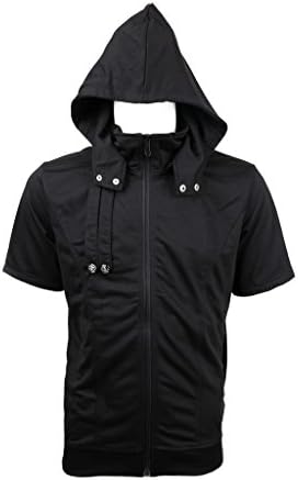 YMCOS Black Hoddies Short Sleeve for Kaneki Ken Cosplay