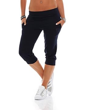 Gennadi Hoppe Damen 3/4 Trainingshose Sporthose kurze Hose Sport Fitness Jogginghose Shorts Barmuda