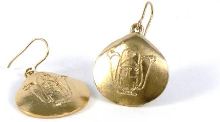 Historic Jewellery Reproduction Gold plated pewter - Egyptian Shell earrings - Unisex