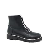  Angkorly - Damen Schuhe Stiefeletten Sneaker - Chelsea Boots - Biker - Rock - Nieten-Besetzt - Strass Blockabsatz 3 cm - Schwarz W05-25 T 39