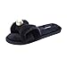 Produktbild Gaddrt Frauen Fluffy Faux Pelz Flache Perle Bogen Slipper Warm halten Casual Anti-Rutsch Soft Flip Flop Sandale Sport und Outdoor Indoor Bad Sliders (41, Schwarz)