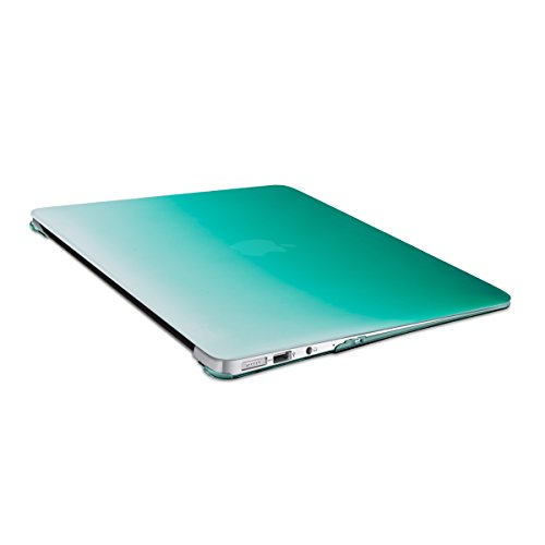 kwmobile Hardcase Laptop Hülle für Apple MacBook Air 13″ (ab Mitte 2011) – Zwei Farben Design Grün Transparent dünne gummierte Schutzhülle Cover Case Tasche - 4