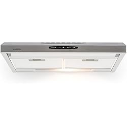 Klarstein UW60SF - Hotte aspirante, Hotte à extraction d'air, Encastrable, 60cm, Extraction maximale 170 m³/h, Boîtier acier inoxydable, Eclairage commutable, Filtre à graisse inclus, Acier