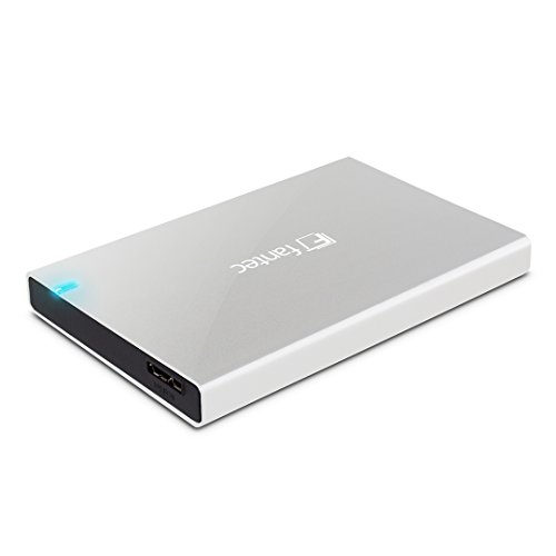 FANTEC ALU-25B31 Externes Festplattengehäuse (für den Einbau einer 6,35 cm (2,5 Zoll) SATA Festplatte oder SSD, USB 3.1 und UASP, Datentransfer bis 10Gbit/s, passive Kühlung, Aluminium Gehäuse) silber