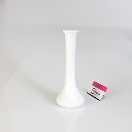 Stielblumenvase / Blumenvase KOBY, weiß, 25cm, Ø9,5cm – Einzelblumen Vase / Tischvase - 2