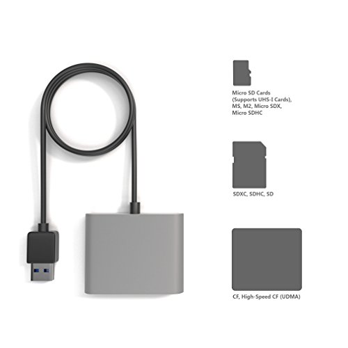 KabelDirekt Kartenlesegerät USB 3.0 Kartenleser/ Card Reader für SDXC, SDHC, SD, MMC, MMCplus, microSDXC, microSDHC, microSD, CF Typ I/ II, Microdrive – PRO-Series - 3