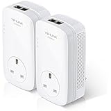 TP-Link TL-PA9020P KIT 2000 Mbps 2-Port Gigabit Passthrough Powerline Starter Kit, Plug &amp; Play, 2 × 2 MIMO with Beamforming, UK Plug