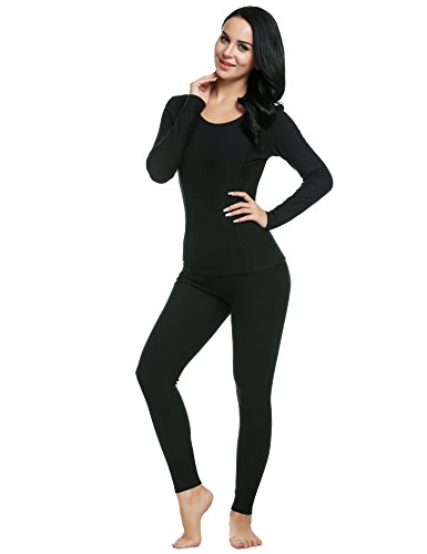 Ekouaer Ladies Thermal Pyjama Set Warm Long Sleeve Base Layer