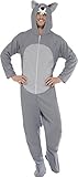 Smiffys, Unisex Wolf Kostüm, All-in-One mit Kapuze, Größe: L, 27858
