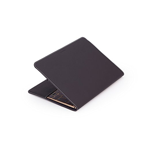 MacBook 12″ Leather Cover, Premium Genuine European Leather Laptop Case | Primo by ZENDO [NAVY] - 3