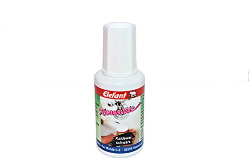 Remalle Emaille Paste Emaillepaste Emaillelack Reparaturlack von Elefant, in schwarz oder weiss, je 20 ml (schwarz)