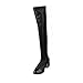 Produktbild Damen Overknees Stiefel | Mode Leder Frauen | Toe Elastic Stretch | Starke Ferse Stiefel | Schwarz Schuhe | Sunday (Schwarz, 35)