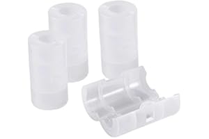 Zerone 4 sztuki baterii AA na C, konwersja baterii, adapter, przełącznik, pojemnik, kolor biały