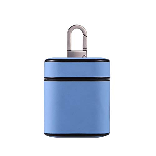 Preisvergleich Produktbild Felicy Lederschutzhülle mit Karabiner für Apple AirPods Charge Box (Dunkelblau)