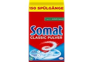 Somat Classic Proszek, środek do zmywarki do codziennego czyszczenia, usuwa bardzo uporczywe plamy przy każdym cyklu płukania, delikatny dla środowiska, 1x 2,4 kg