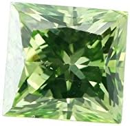 Princess Loose Diamond (1.01 Ct, Olive Green(Irradiated) Color, VVS2(Clarity Enhanced) Clarity) IGL Certified