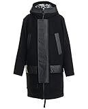 Ein Muss für Herbst GULLIVER Jungen Schwarzer Wolle Mantel Parka mit Kapuze und Leder Stickereien 152cm