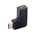 Produktbild Elviray USB-C-Typ-C-Stecker auf Micro-USB-Datenadapter 90 Grad abgewinkelt Typ schwarz schlank und tragbar