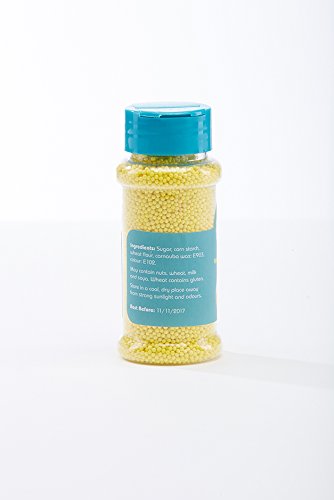 90 g gelb Zucker Liebesperlen Kugeln Sprinkles klein Hochzeit Geburtstag Weihnachten Kuchen Cupcake Essbares Jewel für Kuchen, Dekoration - 2