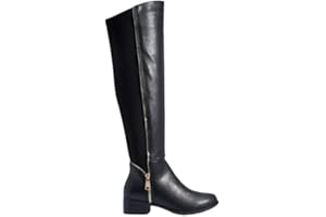 sole london LADIES WOMENS FASHION OVER THE KNEE HIGH STRETCH CALF LEG ZIP FLAT HEEL BOOTS