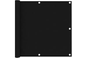 vidaXL Balkon Sichtschutz Bespannung Terrasse Windschutz Sonnenschutz Balkonbespannung Balkonverkleidung Schwarz 90x400cm Oxford-Gewebe