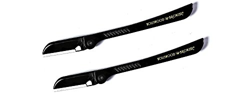 Eyebrow Razor Shaper Cheek Facial Hair Remover, Women's Trimmer Shaving Grooming Kit by Hollywood Browzer (includes 2 Browzers and a Protective Pouch)
