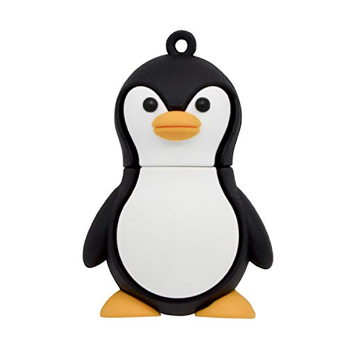 Memoria USB 32 GB Pen Drive Pingüino de la Historieta Pendrive 32GB USB2.0 Flash Drive Divertido Regalo para el Padre Llave USB by FEBNISCTE