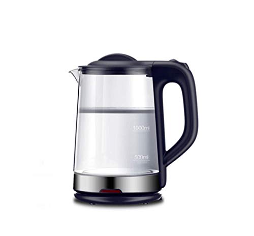 AA-SS Bouilloire lectrique en Verre - 1,7 Litre  LED Bleue Utilisation du Bureau Portable en Verre Pur Mise Hors Tension Automatique en Acier Inoxydable Bouilloire lectrique