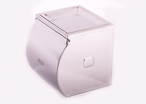 Kohars Toilettenpapierhalter Edelstahl, Wasserdicht, Wandhalterung, verchromt, mit Abdeckung und abnehmbarem Regal, Modernes Design, rostfrei, Badezimmer WC-Papier-Rolle, Wand montiert - 7