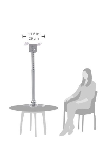 Manhattan Universal Deckenhalterung für Beamer bis zu 20 kg ( Stange neigbar schwenkbar und höhenverstellbar ) Aluminium 424851 silber - 5