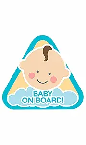 CVANU Baby On Board Kids Safety Warning Sign Sticker for Car Window (Pack of 10) CV-03