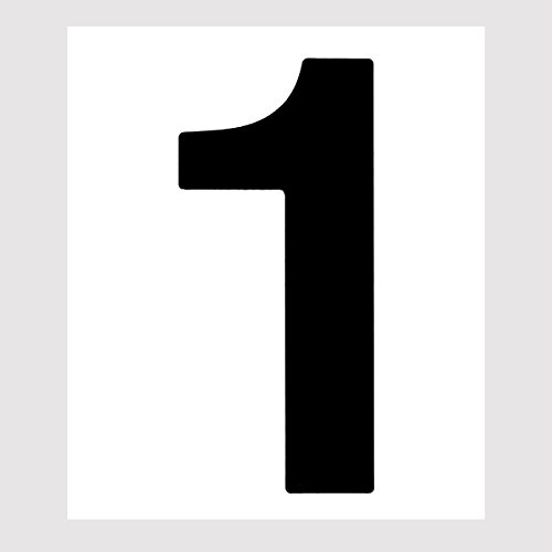 Thorwa® Design Hausnummer “Helvetica” aus Folie zum Kleben Aufkleben – Schwarz | Aufkleber | H: 100mm | moderne selbstklebende Hausnummer | für innen und außen geeignet (1)