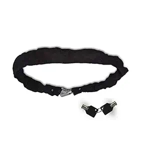 Casago CCQ8172 Anti-Theft Heavy Duty Helmet Luggage Secure Chain Lock with 2 Keys for Bike Motorcycle Bicycle (Black)
