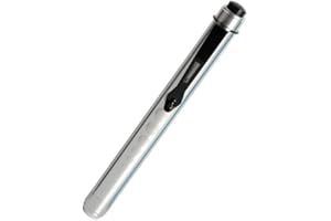Exeton Diagnostica Penlight Pen Torch Light riutilizzabile LED Penlight con misuratore pupilla per infermieri medici con clip tascabile PL02 (argento)