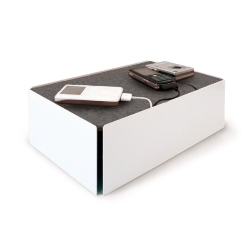 Konstantin Slawinski Charge-Box weiß-grau / Kabelbox für Ladegeräte oder Mehrfachsteckdosen / 31,5x21x11,5cm
