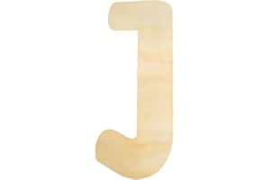 LONGAN CRAFT Large Wooden Letters 12 Inch, Unfinished 30cm Wooden Letter J for Crafts Children's Names Capital Alphabet 5mm Thick Wood Letters for Nursery Decor Wall Art Hanging Home Painting
