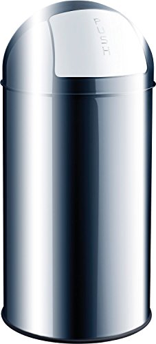 Helit H2401400 Edelstahl- Abfallbehälter, 50 L, silber