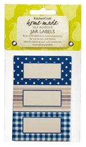 Kitchen Craft Marmeladenglas-Etiketten, selbstklebend, 4 verschiedene Designs Marmeladeglasetikett blau