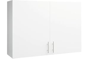 JD Greta Hängeschrank Küche 100cm breit & 31.3cm tief (weiß) - Küchenschrank hängend zur Aufbewahrung mit Türen - Küchen Vorratsschrank & Aufbewahrungsschrank - Kitchen Furniture & Cabinets
