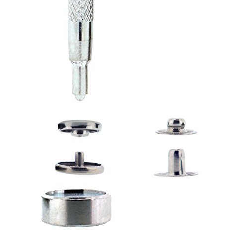 80 Druckknöpfe Silber und Bronze 15mm Druckverschluss, Druckstanze mit Flickwerkzeug von Kurtzy TM - 3
