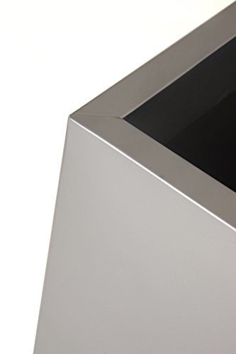 2er Set Zink Blumenkübel Pflanzkübel „Block“ Design 65 cm, Silber - 2