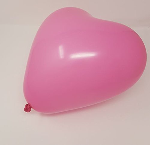 50 große Herzballons pink und weiß Luft und Ballongas geeignet EU Ware