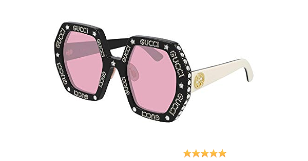 Gucci Occhiali da Sole GG0772S Black White/Pink 55/26/145 donna :  Amazon.it: Abbigliamento