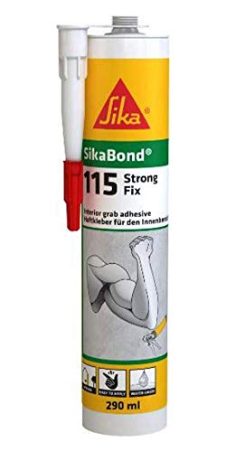Sikabond 115 Adhesivo de montaje con fuerte agarre para pegado de materiales, Blanco, 300 ml