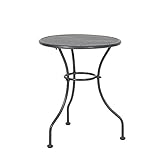 Mesa para jardín de hierro con revestimiento de plástico para mayor durabilidad y resistencia; diámetro: aprox. 60 cm; altura: aprox. 72 cm, peso: aprox. 5 kg; color: antracita