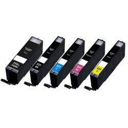 CANON Pack PGI550-CLI551 Pack de 5 Cartouches compatibles - Noir Cyan Magenta Jaune CANON Pack PGI550-CLI551 Pack de 5 Cartouches compatibles - Noir Cyan Magenta Jaune