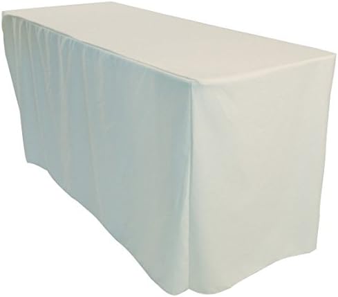 5 x White 6ft Fitted Rectangular Tablecloth Feet Exhibitions Trestle Party Reception Banquet Venue