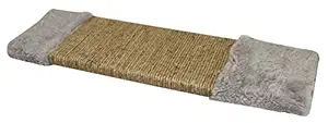 Mellifluous Cat Kitten Scratching Pad | Fur Fabric | Claw Scratcher Mat | Natural Durable Sisal/Jute Rope (20 x 5 Inch, Grey)