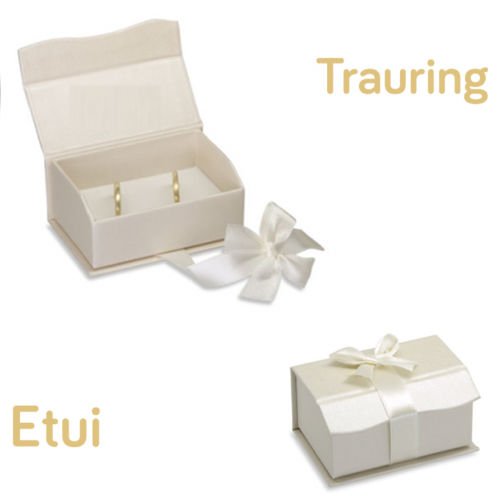 Trauring Etui BOX für 2 Ringe Verpackung Juwelier Rubin Creme - 2