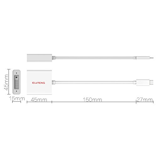 ELUTENG USB C DVI Adapter Full HD 1080P Thunderbolt 3 DVI Adapter USB3.1 Type C Kabel Stecker auf Buchse USB C Adapter für Mac OS, Win 10, Win 8, Linux, Chrome - 7